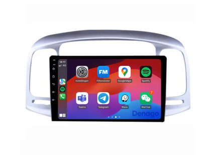 Hyundai Accent CarPlay autoradio | 2007 t/m 2011 | Denago DNG-A174 | 9 inch | Android 13 | Draadloos CarPlay & Android Auto