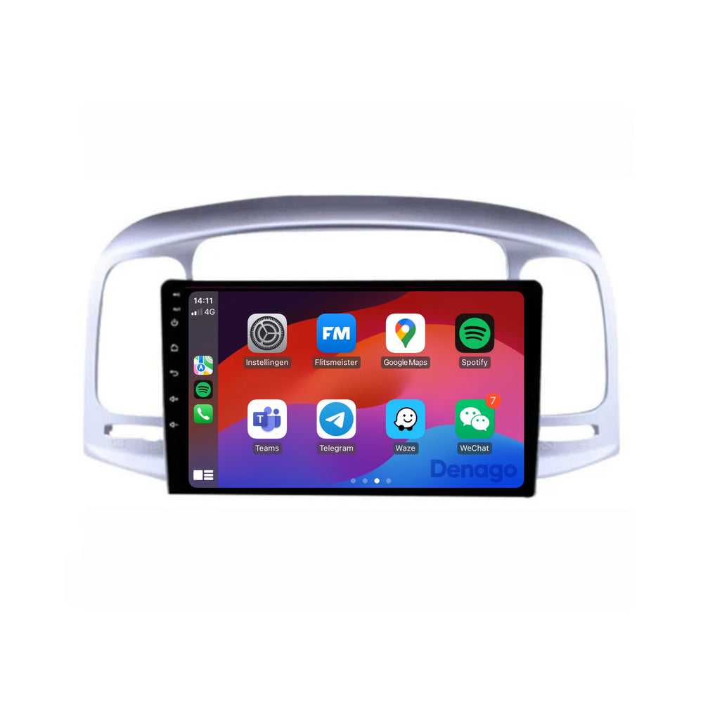 Hyundai Accent CarPlay car radio | 2007 to 2011 | Denago DNG-A174 | 9 inches | Android 13 | Wireless CarPlay & Android Auto