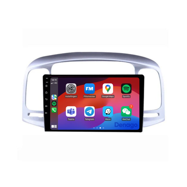 Hyundai Accent CarPlay autoradio | 2007 t/m 2011 | Denago DNG-A174 | 9 inch | Android 13 | Draadloos CarPlay & Android Auto