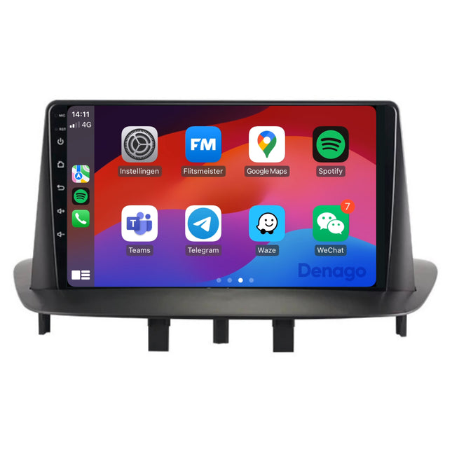 Renault Mégane III CarPlay autoradio | 2008 t/m 2016 | Denago DNG-A176 | 9 inch | Android 13 | Draadloos CarPlay & Android Auto