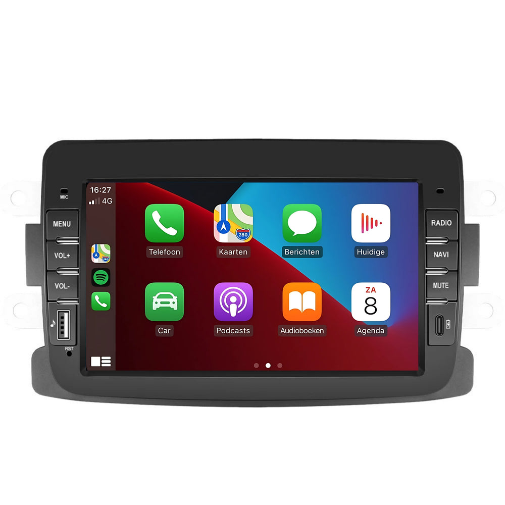 Radio para coche Dacia Android 13 | Compatible con Dacia Duster, Dokker, Logan, Lodgy y Sandero (2012-2020) | Con CarPlay y Android Auto | 2 GB de RAM + 64 GB de almacenamiento | Bluetooth | Wi-Fi | Pantalla táctil