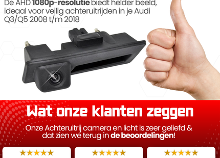 Audi Q3/Q5 Achteruitrijcamera | 2008 t/m 2018 | Nachtzicht & HD Beeld