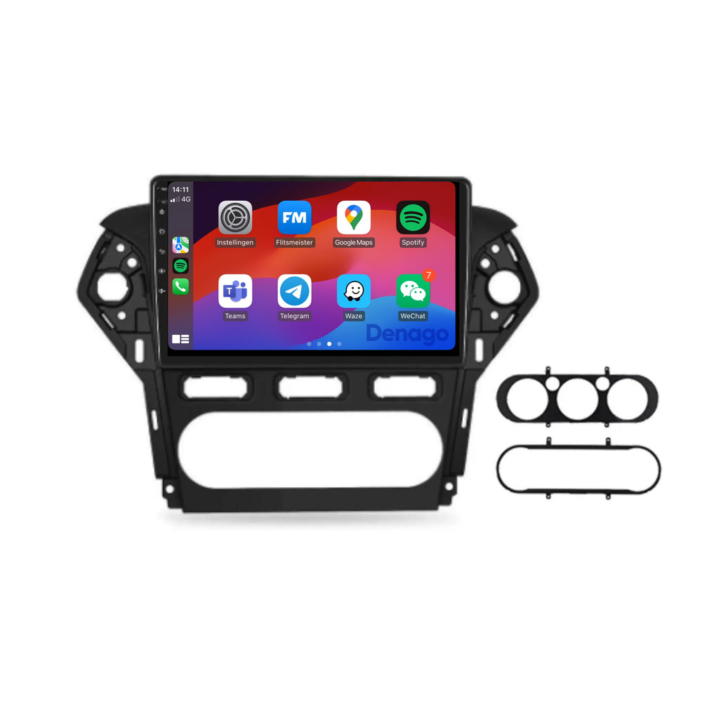Ford Mondeo CarPlay car radio | 2003 to 2014 | Denago DNG-A205 | 9 inches | Android 13 | Wireless CarPlay & Android Auto | Black frame
