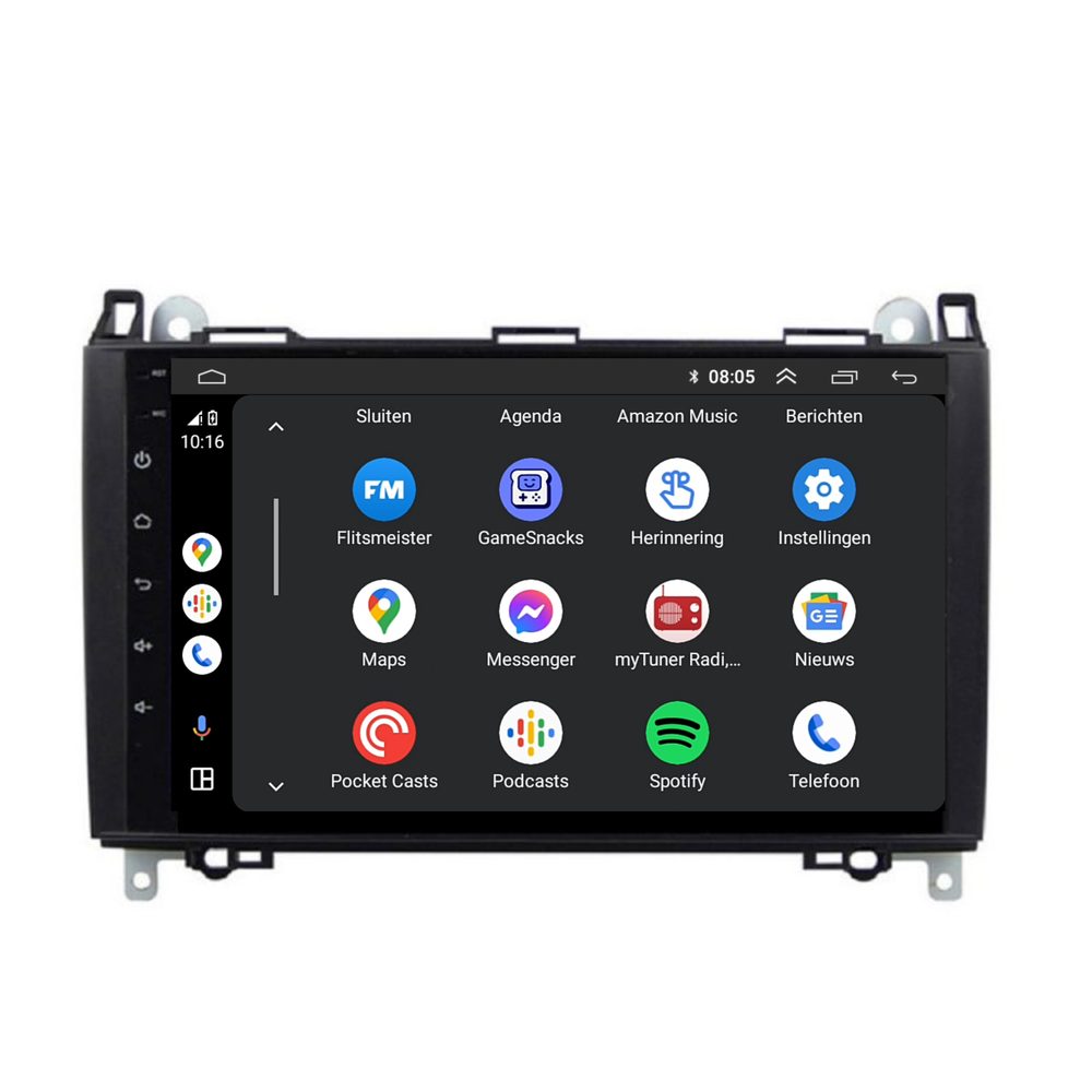 Mercedes Vito | viano | velocista | CarPlay y Android Auto | Radio de coche | 2004 a 2018 | Androide 13 | 4+64GB