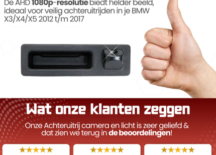 BMW X3/X4/X5 Achteruitrijcamera | 2012 t/m 2017 | Nachtzicht & HD Beeld