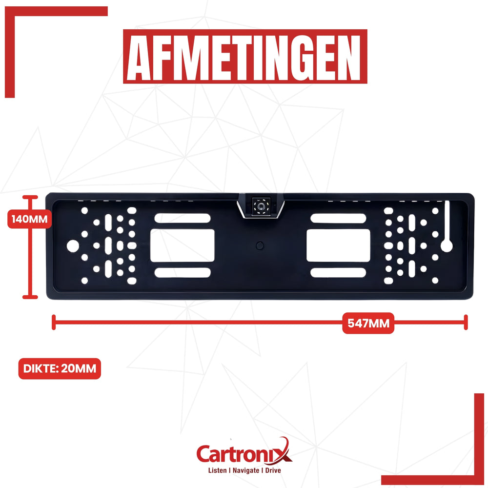 Cartronix RV-410 PRO kentekenplaathouder met camera | 8 LED Nachtzicht