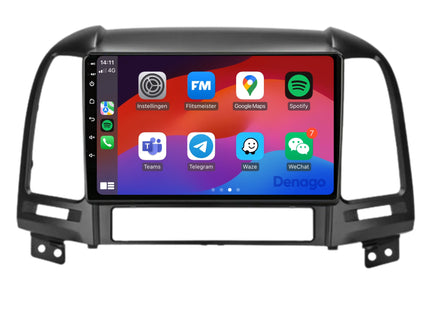 Hyundai Santa Fe CarPlay autoradio | 2006 t/m 2011 | Denago DNG-A152 | 9 inch | Android 13 | Draadloos CarPlay & Android Auto