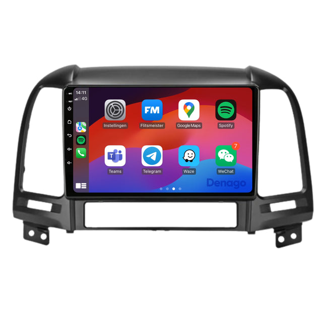Hyundai Santa Fe CarPlay autoradio | 2006 t/m 2011 | Denago DNG-A152 | 9 inch | Android 13 | Draadloos CarPlay & Android Auto