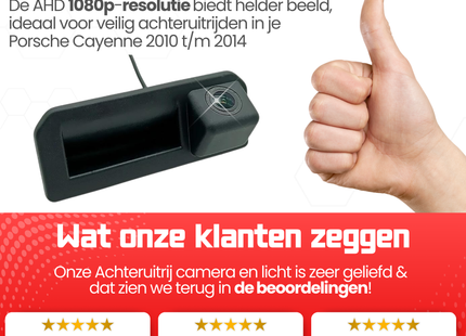 Porsche Cayenne Achteruitrijcamera | 2010 t/m 2014 | Nachtzicht & HD Beeld