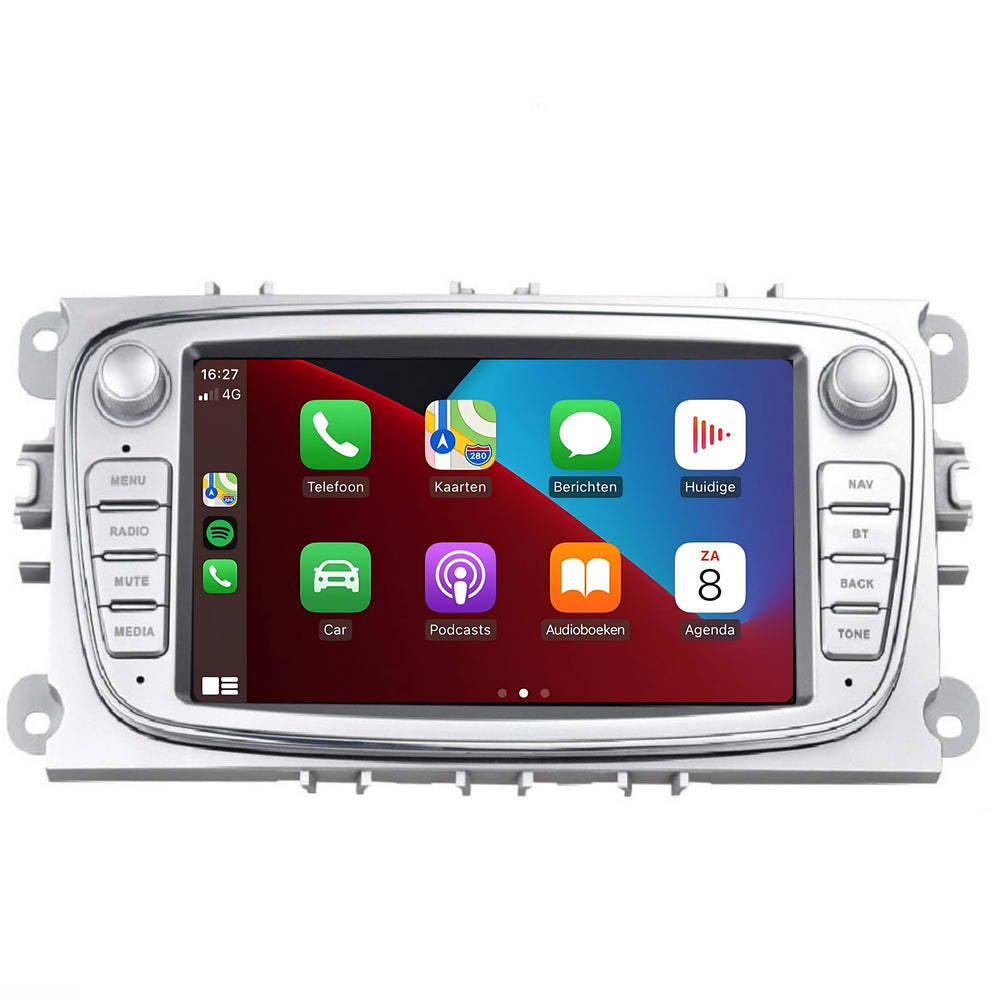 Ford car radio navigation silver | Android 15 | 4GB & 64GB | Mondeo Focus S-max | Apple Carplay & Android Auto