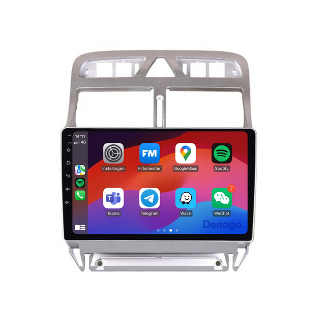 Peugeot 307 CarPlay autoradio | 2001 t/m 2013 | Denago DNG-A162 | 9 inch | Android 13 | Draadloos CarPlay & Android Auto