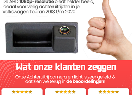 Volkswagen Touran Achteruitrijcamera | 2018 t/m 2020 | Nachtzicht & HD Beeld
