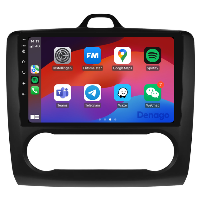 Ford Focus CarPlay autoradio | 2004 t/m 2011 | Denago DNG-A283 | 9 inch | Android 13 | Draadloos CarPlay & Android Auto