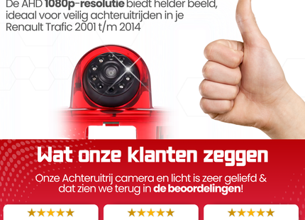 Renault Trafic Derde Remlicht Achteruitrijcamera | 2001 t/m 2014 | Nachtzicht | HD Beeld