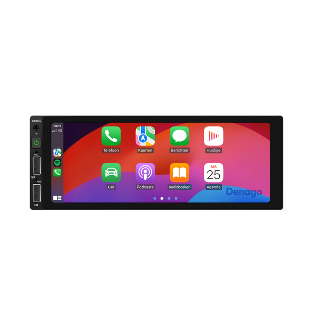 1-DIN | Autoradio | Touchscreen | Android 13 | CarPlay & Android Auto | Bluetooth | 2GB RAM | 64GB Opslag