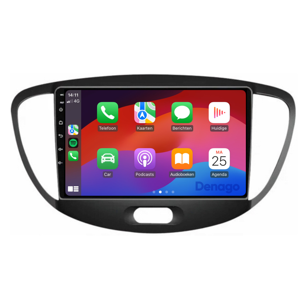 Radio de coche Hyundai i10 CarPlay | 2008 a 2013 | Denago DNG-A67 | 9 pulgadas | Androide 13 | CarPlay inalámbrico y Android Auto