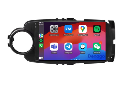 Toyota Yaris CarPlay autoradio | 2011 t/m 2019 | Denago DNG-A287 | 9 inch | Android 13 | Zwart | Draadloos CarPlay & Android Auto