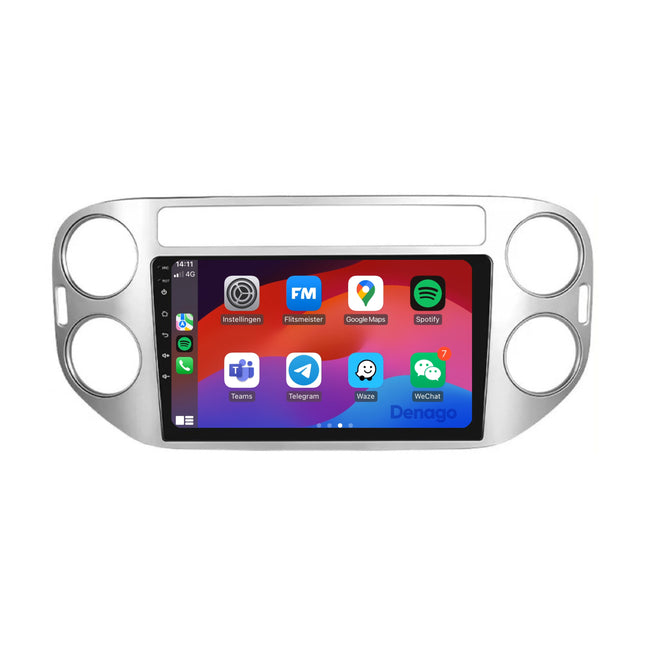 Volkswagen Tiguan CarPlay autoradio | 2007 t/m 2015 | Denago DNG-A120 | 9 inch | Android 13 | Draadloos CarPlay & Android Auto | Zilver