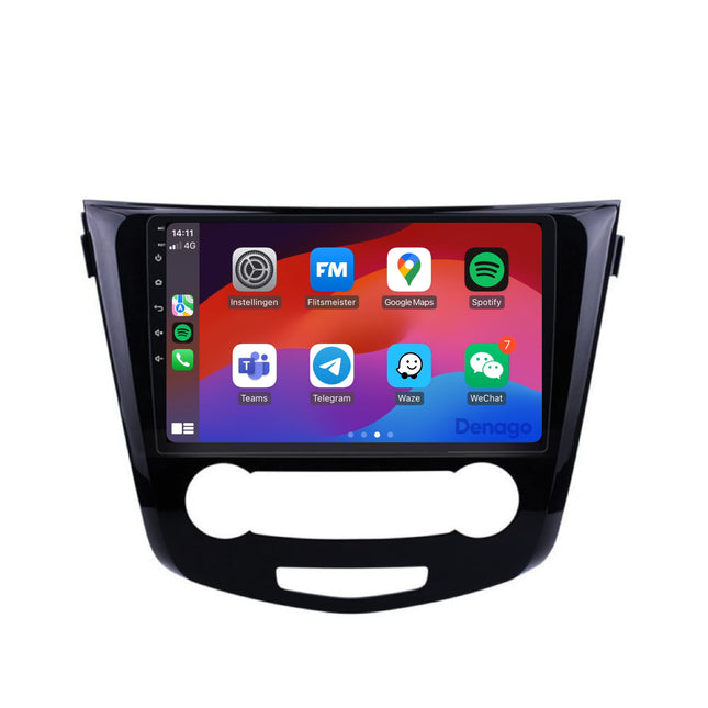 Nissan X-Trail CarPlay autoradio | 2014 t/m 2021 | Denago DNG-A109 | 10 inch | Android 13 | Draadloos CarPlay & Android Auto