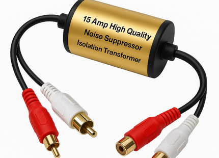RCA Ruisfilter Auto 15A – Ground Loop Isolator – Elimineert Brom & Zoemen