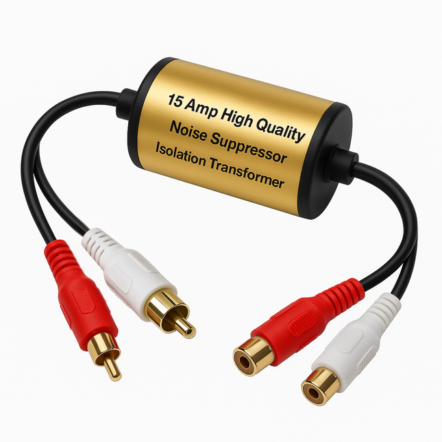 RCA Ruisfilter Auto 15A – Ground Loop Isolator – Elimineert Brom & Zoemen
