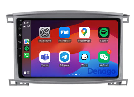 Toyota Land Cruiser 100 CarPlay autoradio | 2005 t/m 2007 | Denago DNG-A310 | 10 inch | Android 13 | Draadloos CarPlay & Android Auto | Grijs frame