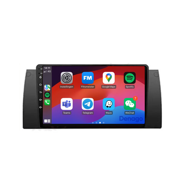BMW X5 CarPlay autoradio | 1999 t/m 2005 | Denago DNG-A301 | 9 inch | Android 13 | Draadloos CarPlay & Android Auto