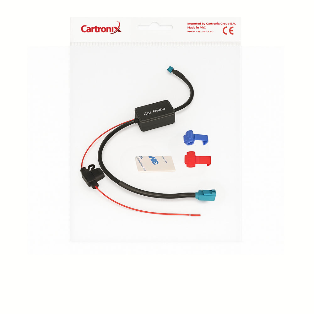 Cartronix CTX-3422 | Amplificador de antena Fakra | Fakra a Fakra | Ganancia de señal de 22 dB | Adecuado para radio FM | Instalación Plug & Play