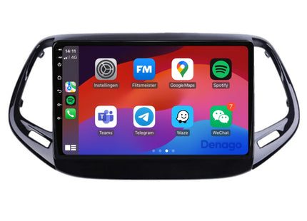 Jeep Compass CarPlay autoradio | 2017 t/m 2020 | Denago DNG-A122 | 9 inch | Android 13 | Draadloos CarPlay & Android Auto