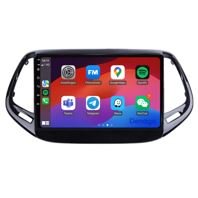 Jeep Compass CarPlay autoradio | 2017 t/m 2020 | Denago DNG-A122 | 9 inch | Android 13 | Draadloos CarPlay & Android Auto