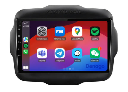 Jeep Renegade CarPlay autoradio | 2014 t/m 2023 | Denago DNG-A123 | 9 inch | Android 13 | Draadloos CarPlay & Android Auto