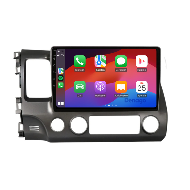 Honda Civic CarPlay autoradio | 2007 t/m 2011 | Denago DNG-A51 | 10 inch | Android 13 | Draadloos CarPlay & Android Auto