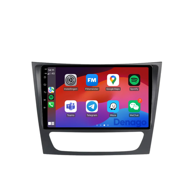 CarPlay autoradio geschikt voor Mercedes E-Klasse W211, CLS W219 & G-Klasse W463 | 2002 t/m 2010 | Android 13 | Draadloos Apple CarPlay & Android Auto | 2GB + 32GB | QuadCore processor | Denago DNG-A188 | 2025 model | Bluetooth & Wifi