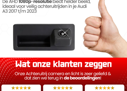 Audi A3 Achteruitrijcamera | 2017 t/m 2023 | Nachtzicht & HD Beeld