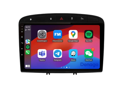 Peugeot 308 & 408 CarPlay autoradio | 2007 t/m 2020 | Denago DNG-A242 | 9 inch | Android 13 | Draadloos CarPlay & Android Auto