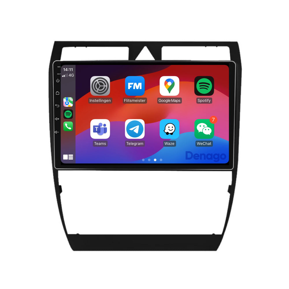 Audi A6 | S6 | RS6 | Allroad | CarPlay autoradio | 1999 t/m 2004 | Denago DNG-A196 | 9 inch | Android 13 | Draadloos CarPlay & Android Auto