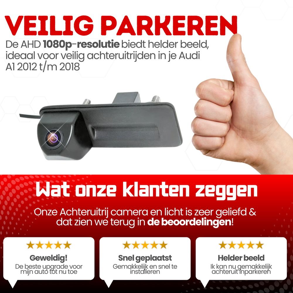 Audi A1 Achteruitrijcamera | 2012 t/m 2018 | Nachtzicht & HD Beeld