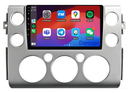 Toyota FJ Cruiser CarPlay autoradio | 2006 t/m 2017 | Denago DNG-A313 | 9 inch | Android 13 | Draadloos CarPlay & Android Auto | Zilver frame