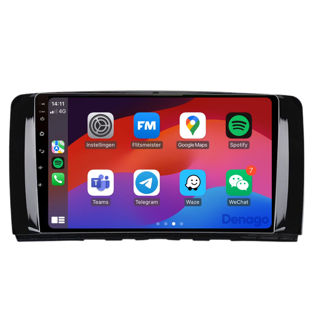 Radio para coche Mercedes Clase R CarPlay | 2005 a 2013 | Denago DNG-A190 | 9 pulgadas | Androide 13 | CarPlay inalámbrico y Android Auto