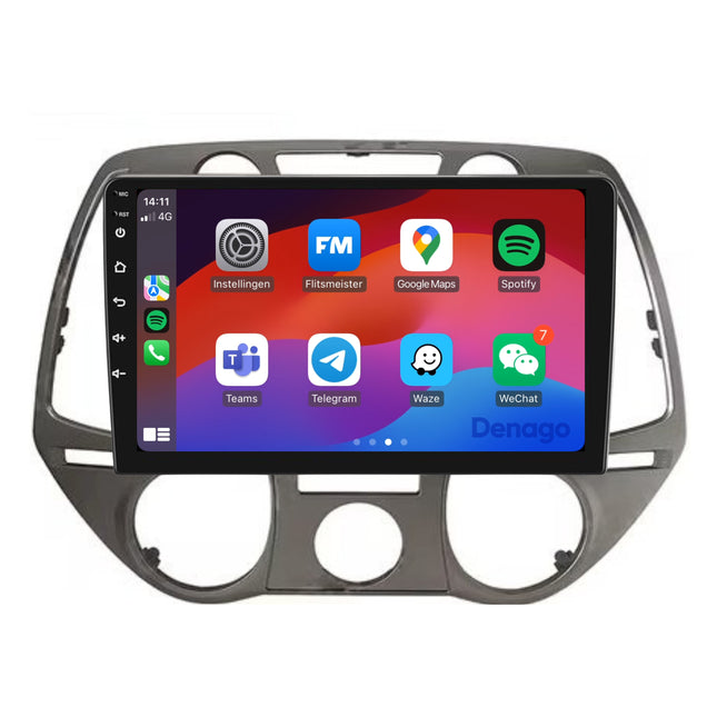 Radio de coche Hyundai i20 CarPlay | 2008 a 2014 | Denago DNG-A83 | 9 pulgadas | Androide 13 | CarPlay inalámbrico y Android Auto