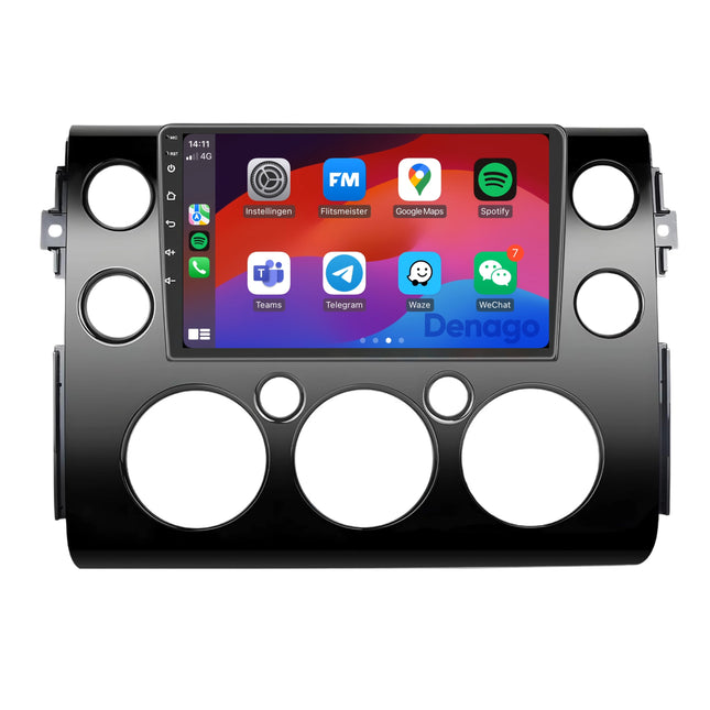 Toyota FJ Cruiser CarPlay autoradio | 2006 t/m 2017 | Denago DNG-A308 | 9 inch | Android 13 | Draadloos CarPlay & Android Auto