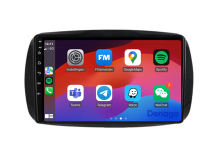Smart Fortwo & Autoradio Forfour CarPlay | 2015 à 2019 | Denago DNG-A197 | Écran 9 pouces | Android 13 | CarPlay sans fil & Android Auto