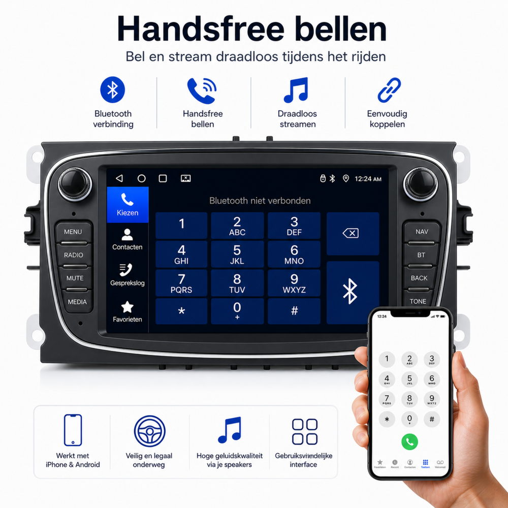Carplay suitable for Ford | S-Max | Mondeo | Galaxy | Focus| 4GB + 64GB | Android Auto