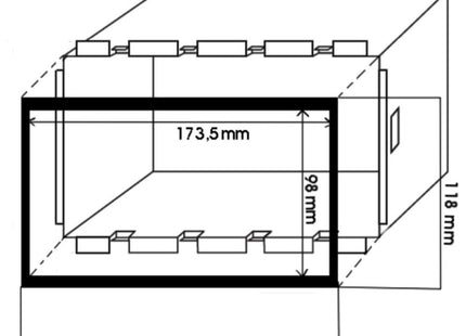 2-Din inbouwframe autoradio | 118mm hoog