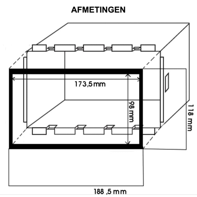 2-Din inbouwframe autoradio | 118mm hoog