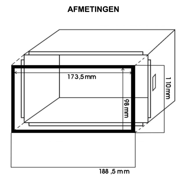 2-Din inbouwframe autoradio met afdekraam
