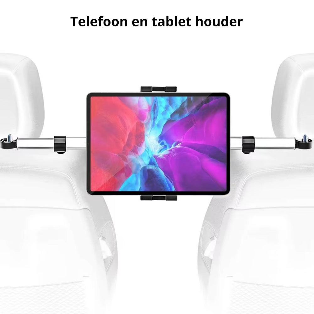 Universele iPad / Tablet Houder voor Auto | Tussen voorstoelen montage | Verstelbaar Links/Rechts | 360° Draaibaar
