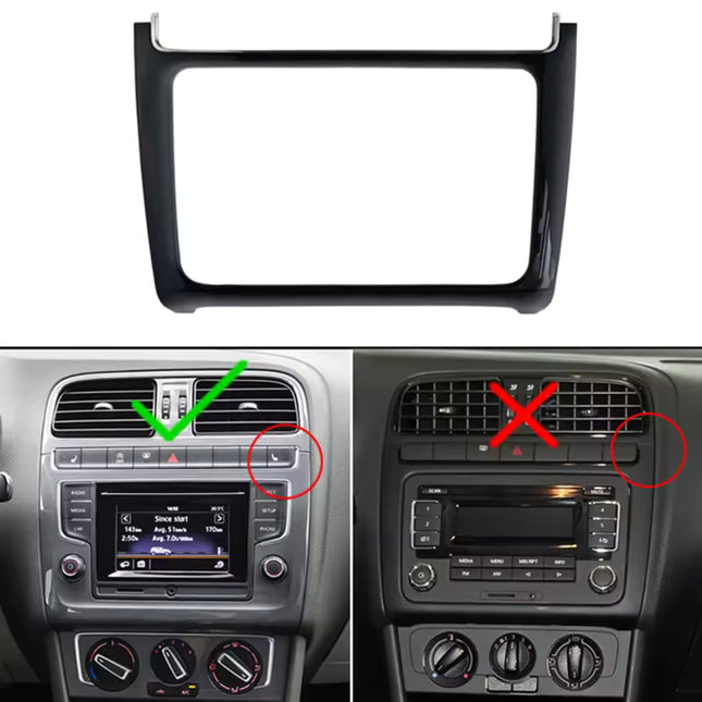 Volkswagen Polo 2 DIN Autoradio Inbouwframe | 2014 t/m 2017 | Dashboard Paneel | Piano Black