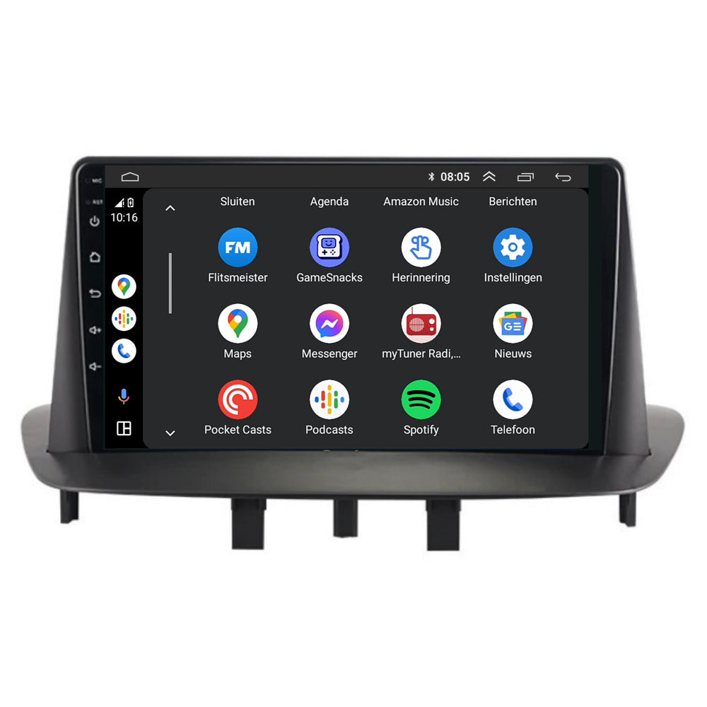 Renault Mégane III CarPlay autoradio | 2008 t/m 2016 | Denago DNG-A176 | 9 inch | Android 13 | Draadloos CarPlay & Android Auto