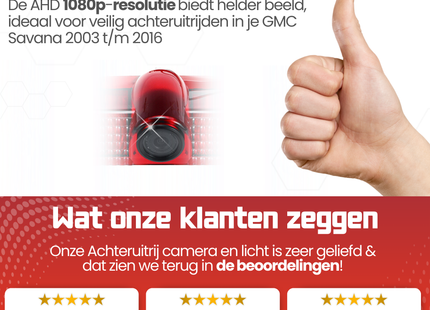 GMC Savana Derde Remlicht Achteruitrijcamera | 2003 t/m 2016 | Nachtzicht | HD Beeld